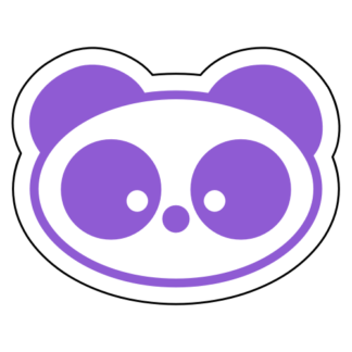 Small Eyed Panda Sticker (Lavender)